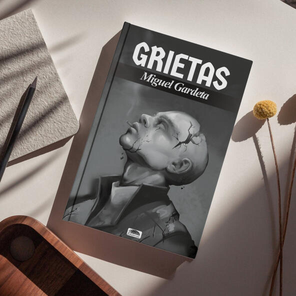 Design for the cover of the book ‘Grietas’, a compilation of award-winning stories by Miguel Gardeta.
